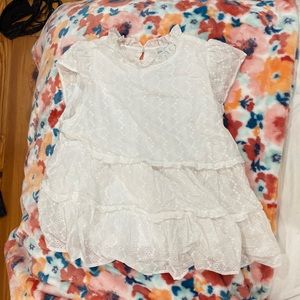 Gorls ruffle white top